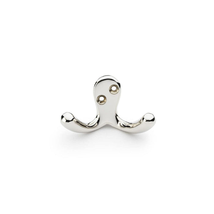 Alexander & Wilks Robe Hooks Satin Nickel AW - Victorian Double Robe Hook