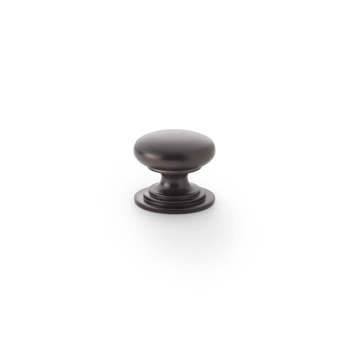 Alexander & Wilks Cupboard Knob Dark Bronze / 25mm AW - Waltz Round Cupboard Knob on Stepped Rose