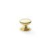 Alexander & Wilks Cupboard Knob Polished Brass / 25mm AW - Waltz Round Cupboard Knob on Stepped Rose