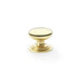 Alexander & Wilks Cupboard Knob Polished Brass / 32mm AW - Waltz Round Cupboard Knob on Stepped Rose