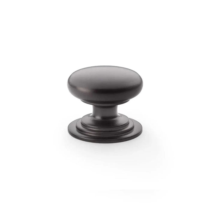 Alexander & Wilks Cupboard Knob Dark Bronze / 38mm AW - Waltz Round Cupboard Knob on Stepped Rose