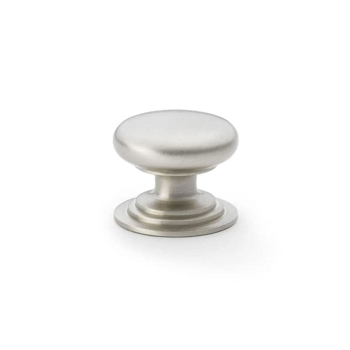 Alexander & Wilks Cupboard Knob Satin Nickel / 38mm AW - Waltz Round Cupboard Knob on Stepped Rose