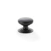 Alexander & Wilks Cupboard Knob Black AW - Waltz Round Cupboard Knob on Stepped Rose -Knob 32mm