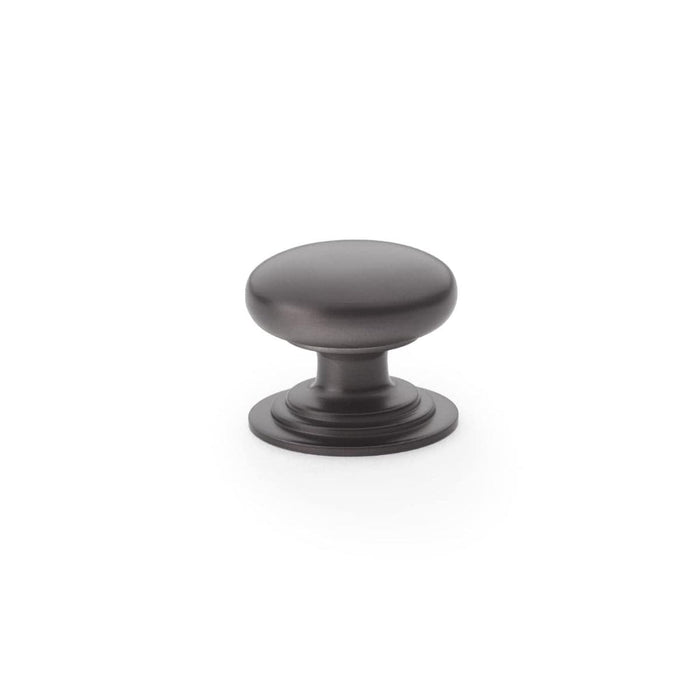 Alexander & Wilks Cupboard Knob Dark Bronze AW - Waltz Round Cupboard Knob on Stepped Rose -Knob 32mm