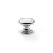 Alexander & Wilks Cupboard Knob Polished Nickel AW - Waltz Round Cupboard Knob on Stepped Rose -Knob 32mm