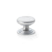 Alexander & Wilks Cupboard Knob Satin Chrome AW - Waltz Round Cupboard Knob on Stepped Rose - Knob 38mm