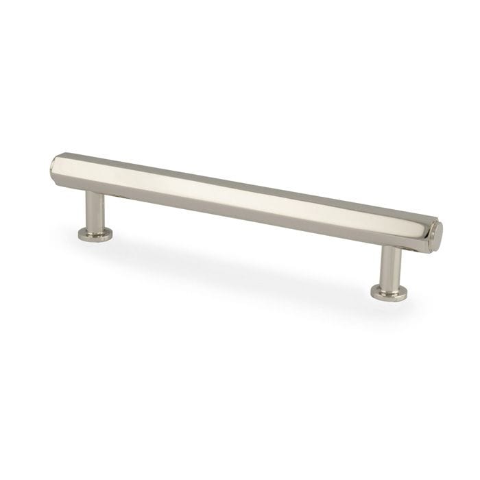 Alexander & Wilks Pull Handles Polished NIckel / 128mm VESPER HEX T-BAR CABINET PULL