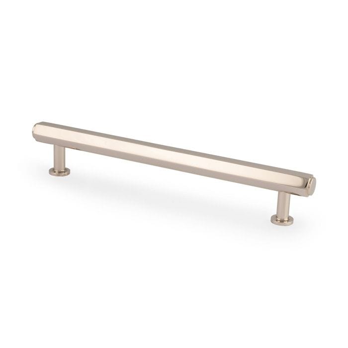 Alexander & Wilks Pull Handles Polished NIckel / 160mm VESPER HEX T-BAR CABINET PULL