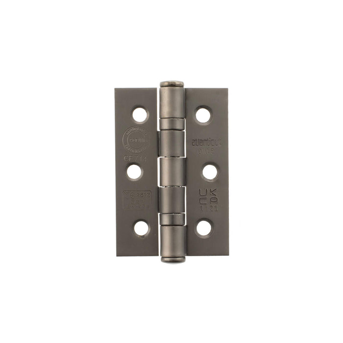 Atlantic Hinges Matt Gun Metal Atlantic CE Fire Rated Grade 7 Ball Bearing Hinges 3″ x 2″ x 2mm