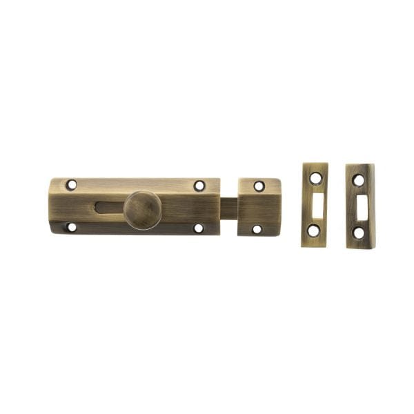 Atlantic Bolts Antique Brass Atlantic Solid Brass Surface Door Bolt 4″