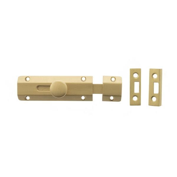 Atlantic Bolts Satin Brass Atlantic Solid Brass Surface Door Bolt 4″