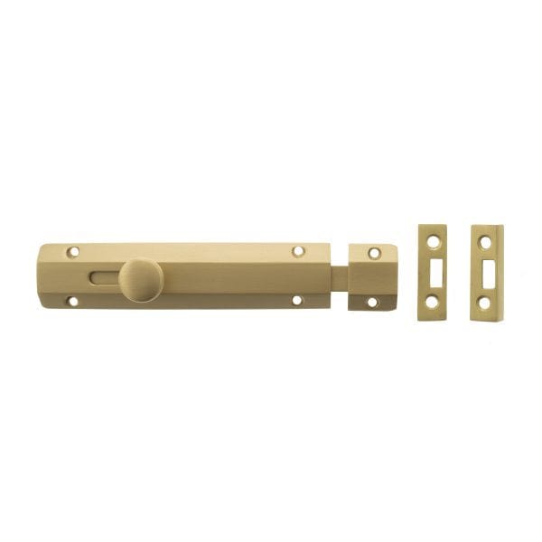 Atlantic Bolts Satin Brass Atlantic Solid Brass Surface Door Bolt 6″