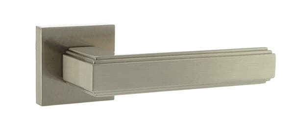 Atlantic Handles Satin Nickel Forme Alila Designer Lever on Minimal Square Rose