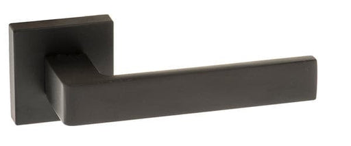 Atlantic Handles Matt Black Forme Asti Designer Lever on Minimal Square Rose