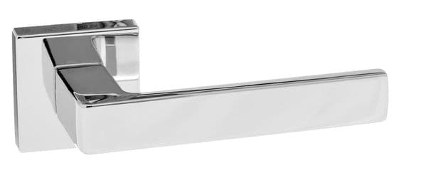 Atlantic Handles Polished Chrome Forme Asti Designer Lever on Minimal Square Rose