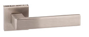 Atlantic Handles Satin Nickel Forme Asti Designer Lever on Minimal Square Rose