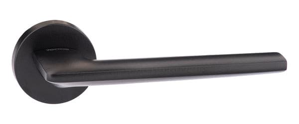 Atlantic Handles Matt Black Forme Boston Designer Lever on Minimal Round Rose