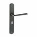 Atlantic Handles Matt Black Forme Brigette Solid Brass Key Lever on Backplate