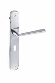 Atlantic Handles Polished Chrome Forme Brigette Solid Brass Key Lever on Backplate