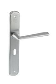 Atlantic Handles Satin Chrome Forme Brigette Solid Brass Key Lever on Backplate