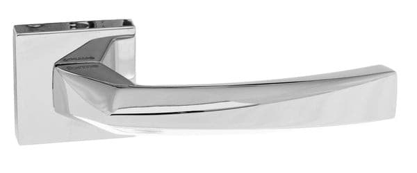 Atlantic Handles Forme Crystal Designer Lever on Minimal Square Rose