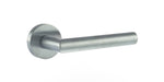 Atlantic Handles Satin Chrome Forme Elle Designer Lever on Minimal Round Rose