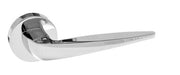 Atlantic Handles Polished Chrome Forme Foglia Designer Lever on Minimal Round Rose