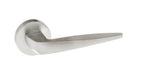 Atlantic Handles Satin Chrome Forme Foglia Designer Lever on Minimal Round Rose