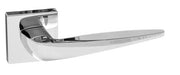 Atlantic Handles Polished Chrome Forme Foglia Designer Lever on Minimal Square Rose