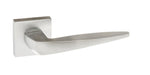 Atlantic Handles Satin Chrome Forme Foglia Designer Lever on Minimal Square Rose