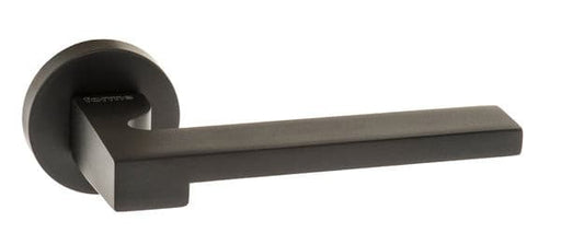 Atlantic Handles Matt Black Forme Ginevra Designer Lever on Minimal Round Rose