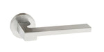 Atlantic Handles Satin Chrome Forme Ginevra Designer Lever on Minimal Round Rose