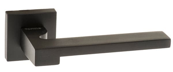 Atlantic Handles Matt Black Forme Ginevra Designer Lever on Minimal Square Rose