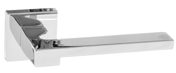 Atlantic Handles Polished Chrome Forme Ginevra Designer Lever on Minimal Square Rose