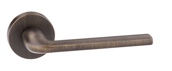 Atlantic Handles Urban Bronze Forme Milly Designer Lever on Minimal Round Rose