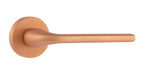 Atlantic Handles Urban Satin Copper Forme Milly Designer Lever on Minimal Round Rose