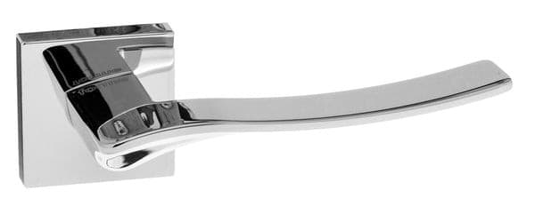 Atlantic Handles Polished Chrome Forme Olimpia Designer Lever on Minimal Square Rose