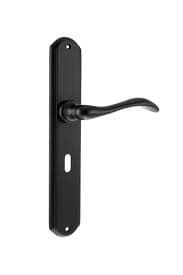 Atlantic Handles Matt Black Forme Valence Solid Brass Key Lever on Backplate