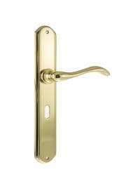 Atlantic Handles Polished Brass Forme Valence Solid Brass Key Lever on Backplate