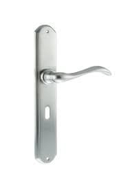 Atlantic Handles Satin Chrome Forme Valence Solid Brass Key Lever on Backplate