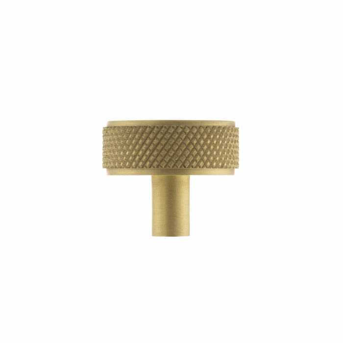 Atlantic Cupboard Knob Satin Brass Hargreaves Disc Knurled Cabinet Knob