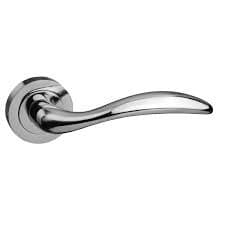 Atlantic Handles Polished Chrome Mediterranean Ancon Lever on Round Rose