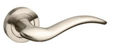 Atlantic Handles Satin Nickel Mediterranean Barcelona Lever on Round Rose