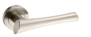 Atlantic Handles Satin Nickel Mediterranean Corsica Lever on Round Rose