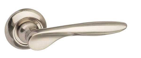 Atlantic Handles Satin Nickel Mediterranean Malta Lever on Round "C" Rose