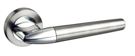 Atlantic Handles Satin Nickel/Polished Chrome Mediterranean Toulon Lever on Round Rose