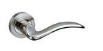 Atlantic Handles Satin Nickel/Polished Nickel Mediterranean Valencia Lever on Round Rose