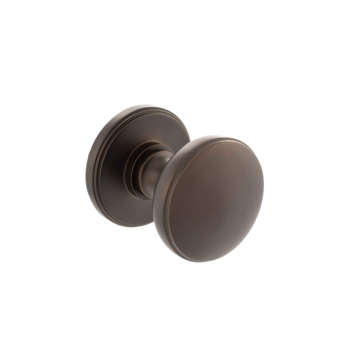 Atlantic Knobs Millhouse Brass Edison Solid Brass Domed Mortice Knob on Concealed Fix Rose