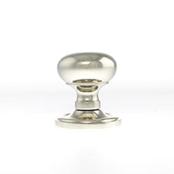 Atlantic Cupboard Knob Polished Nickel Old English Harrogate Solid Brass Mushroom Mortice Knob on Concealed Fix Rose