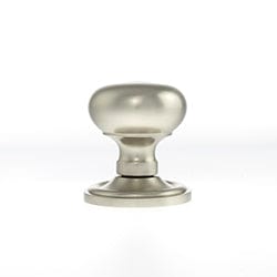 Atlantic Cupboard Knob Satin Nickel Old English Harrogate Solid Brass Mushroom Mortice Knob on Concealed Fix Rose